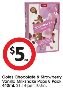 Coles Coles Chocolate & Strawberry Vanilla Milkshake Pops offer