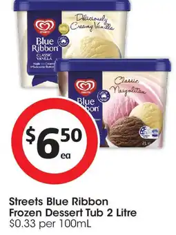 Coles Streets Blue Ribbon Frozen Dessert Tub offer