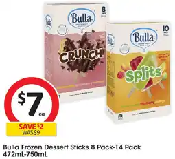 Coles Bulla Frozen Dessert Sticks offer