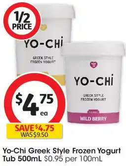 Coles Yo-Chi Greek Style Frozen Yogurt Tub offer