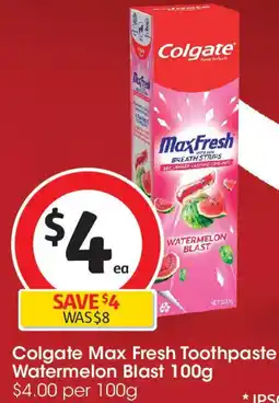Coles Colgate Max Fresh Toothpaste Watermelon Blast offer