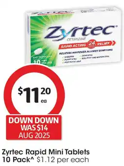 Coles Zyrtec Rapid Mini Tablets offer