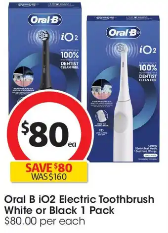 Coles Oral B iO2 Electric Toothbrush offer