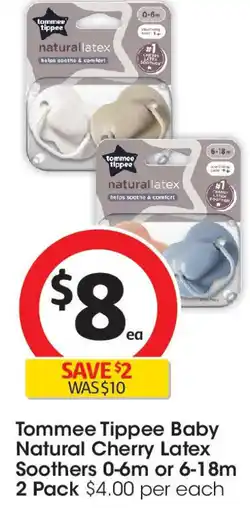 Coles Tommee Tippee Baby Natural Cherry Latex Soothers offer