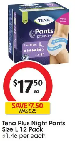 Coles Tena Plus Night Pants offer