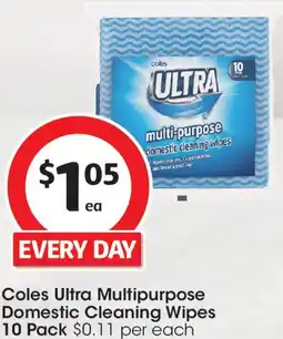 Coles Coles Ultra Multipurpose Domestic Cleaning Wipes offer