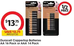 Coles Duracell Coppertop Batteries AAor AAA offer