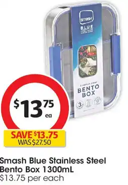 Coles Smash Blue Stainless Steel Bento Box offer