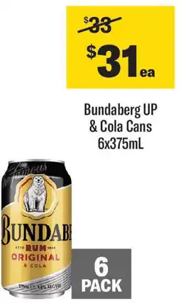 Coles Bundaberg UP & Cola Cans offer