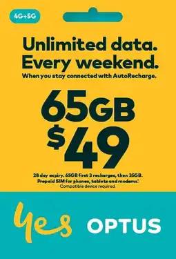 Coles Optus $49 Prepaid SIM Starter Kit offer