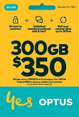 Coles Optus $350 Prepaid SIM Starter Kit offer
