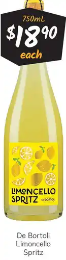 Cellarbrations De Bortoli Limoncello Spritz offer