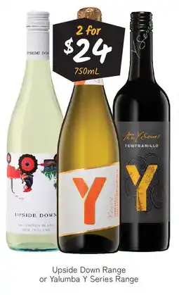 Cellarbrations Upside Down Range or Yalumba Y Series Range offer