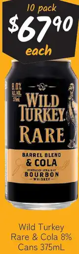 Cellarbrations Wild Turkey Rare & Cola 8% Cans offer