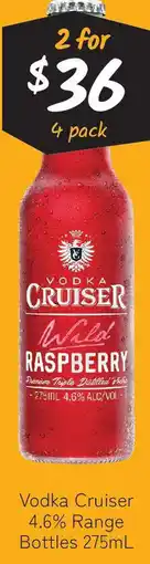 Cellarbrations Vodka Cruiser 4.6% Range Bottles offer