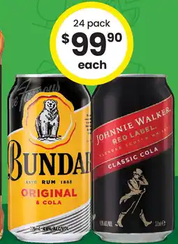 The Bottle O Johnnie Walker Red Label & Bundaberg Original Rum & Cola offer