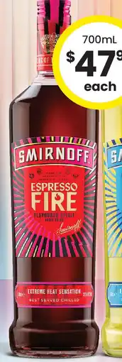 The Bottle O Smirnoff Espresso Fire Vodka offer