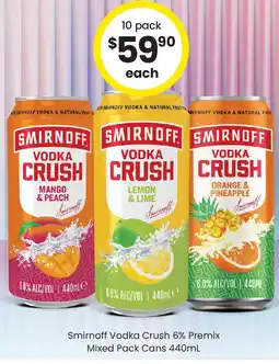 The Bottle O Smirnoff Vodka Crush 6% Premix offer