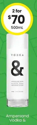 The Bottle O Ampersand Vodka offer