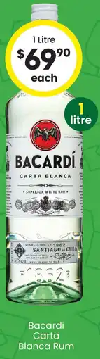 The Bottle O Bacardi Carta Blanca Rum offer