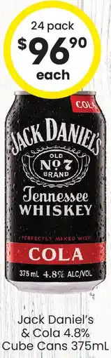 The Bottle O Jack Daniel's & Cola 4.8% Cube Cans offer