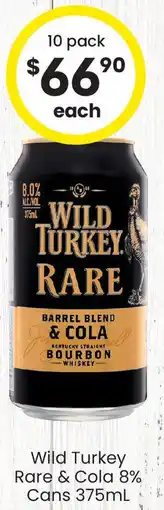 The Bottle O Wild Turkey Rare & Cola 8% Cans offer