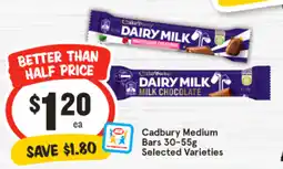IGA Cadbury Medium Bars offer