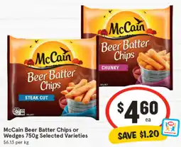 IGA McCain Beer Batter Chips or Wedges offer