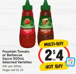 IGA Fountain tomato or barbecue sauce offer