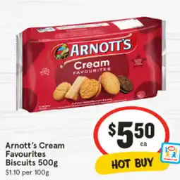 IGA Arnott's Cream Favourites Biscuits offer