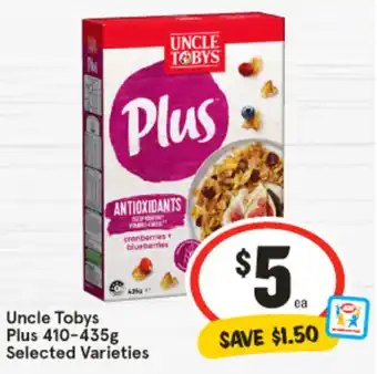 IGA Uncle Tobys Plus offer
