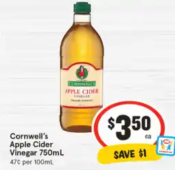 IGA Cornwell's apple cider vinegar offer