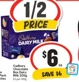 IGA Cadbury Chocolate Box Dairy Milk offer
