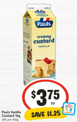 IGA Pauls Vanilla Custard offer