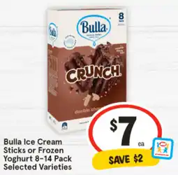 IGA Bulla Ice Cream Sticks or Frozen Yoghurt offer