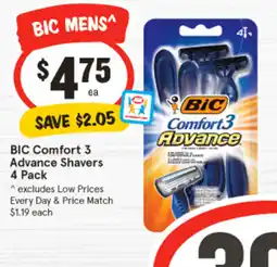 IGA BIC Comfort 3 Advance Shavers 4 Pack offer