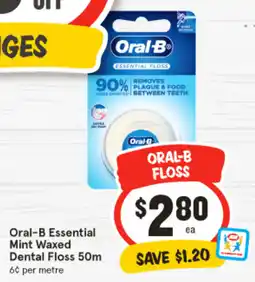 IGA Oral-B Essential Mint Waxed Dental Floss offer