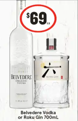 IGA Belvedere Vodka or Roku Gin offer