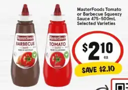 IGA MasterFoods Tomato or Barbecue Squeezy Sauce offer