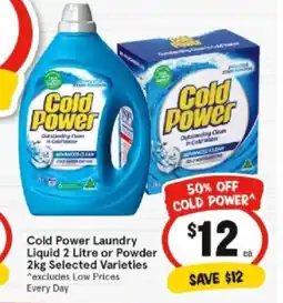 IGA Cold Power Laundry Liquid or Powder offer
