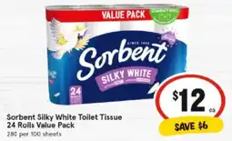 IGA Sorbent Silky White Toilet Tissue offer