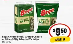 IGA Bega Cheese Block, Grated Cheese or Slices offer