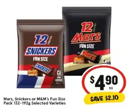 IGA Mars, Snickers or M&M's Fun Size Pack offer