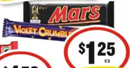 IGA Mars Medium Bars or Violet Crumble offer