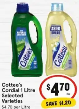 IGA Cottee's Cordial offer