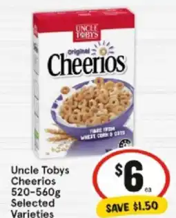 IGA Uncle Tobys Cheerios offer
