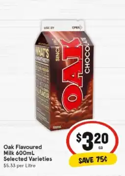 IGA Oak Flavoured Milk offer