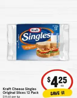 IGA Kraft Cheese Singles Original Slices 12 Pack offer