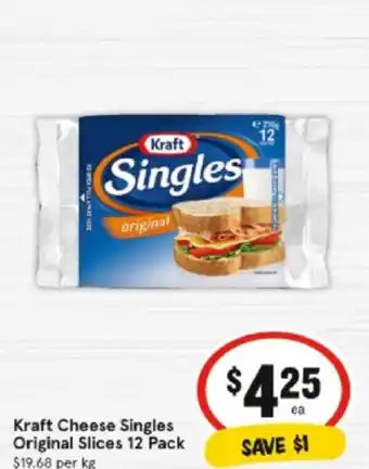 IGA Kraft Cheese Singles Original Slices 12 Pack offer