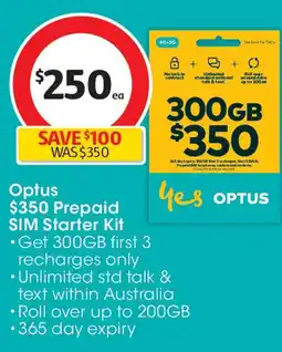 Coles Optus Prepaid SIM Starter Kit offer